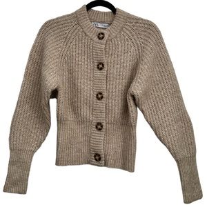 Tan Chunky Knit Cardigan